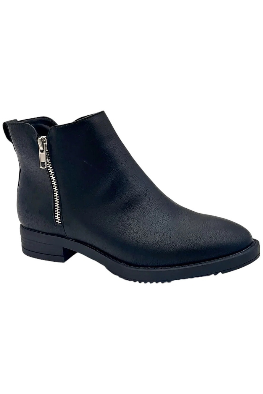 Style & Co Laylaa Zip Ankle Booties Black Smooth - Medium
